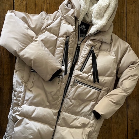Women's Orolay Cream Down Filled Hooded Puffer Coat / Jacket - Small - Picture 16 of 16